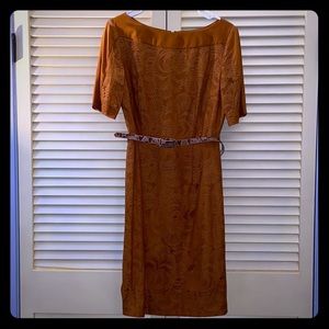 Burnt orange lace dress